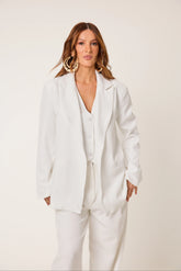 Trijunto Aurora 3 Peças Branco – Colete Frente Única, Blazer e Calça