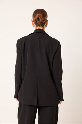 Trijunto Aurora 3 Peças Preto – Colete Frente Única, Blazer e Calça