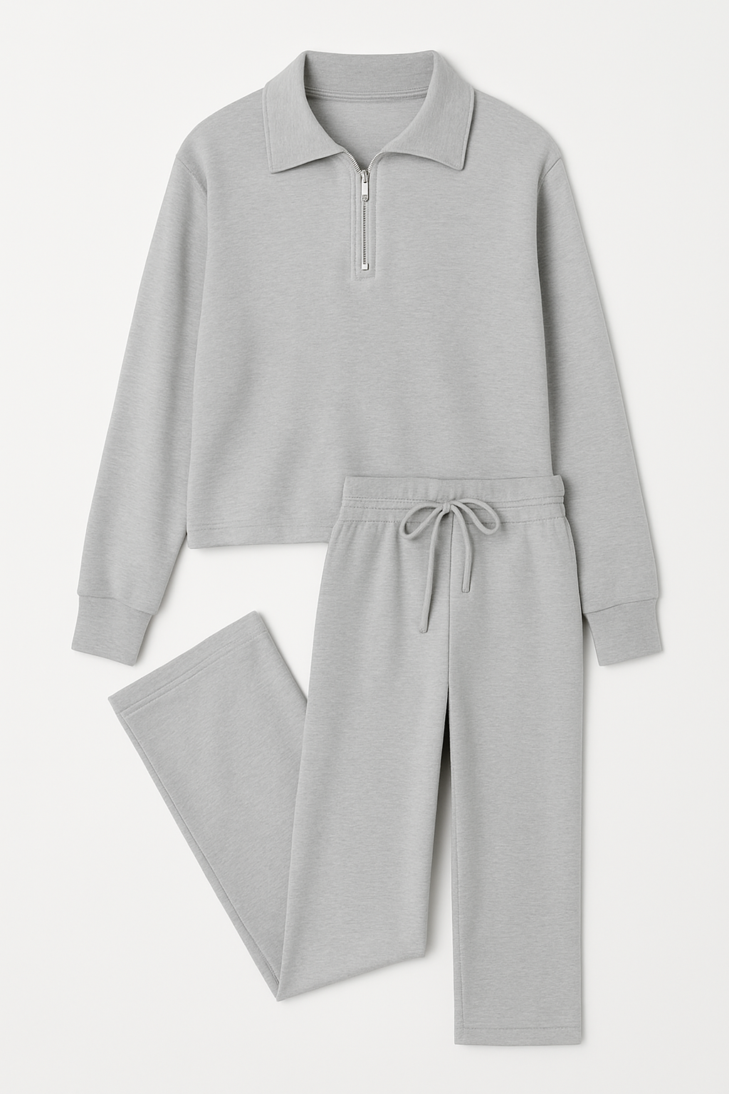 Conjunto Feminino com Suéter Gola Alta e Calça com Cordão - Estilo Bellanita