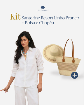 Conjunto Santorine Resort Linho Branco