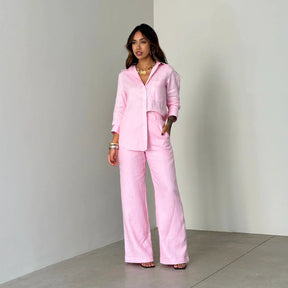 Conjunto Santorine Resort Linho Rosa