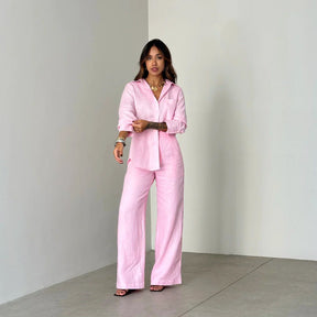 Conjunto Santorine Resort Linho Rosa