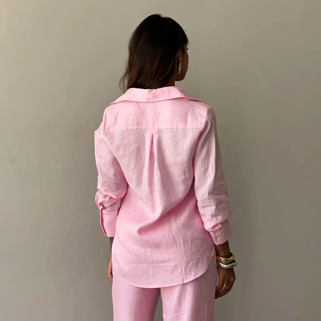 Conjunto Santorine Resort Linho Rosa