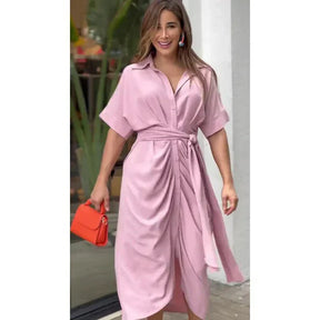 Vestido Mídi com Abotoamento Classic